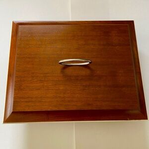Jewelry, Storage Box, Solid Wood Container with Metal Handle. Large Case